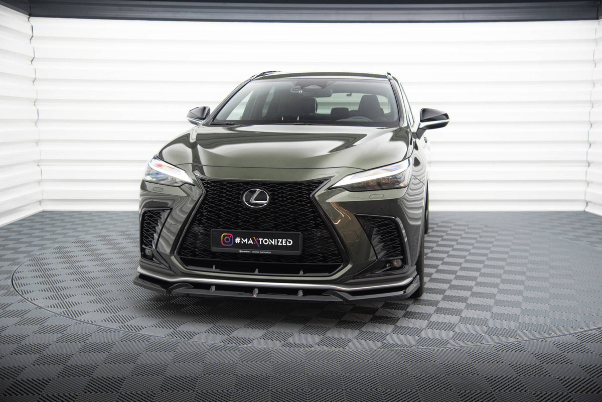 Street+ Spoilerlippe Front Ansatz V.2 passend für Lexus NX F-Sport Mk2 schwarz Hochglanz – Ansicht 1