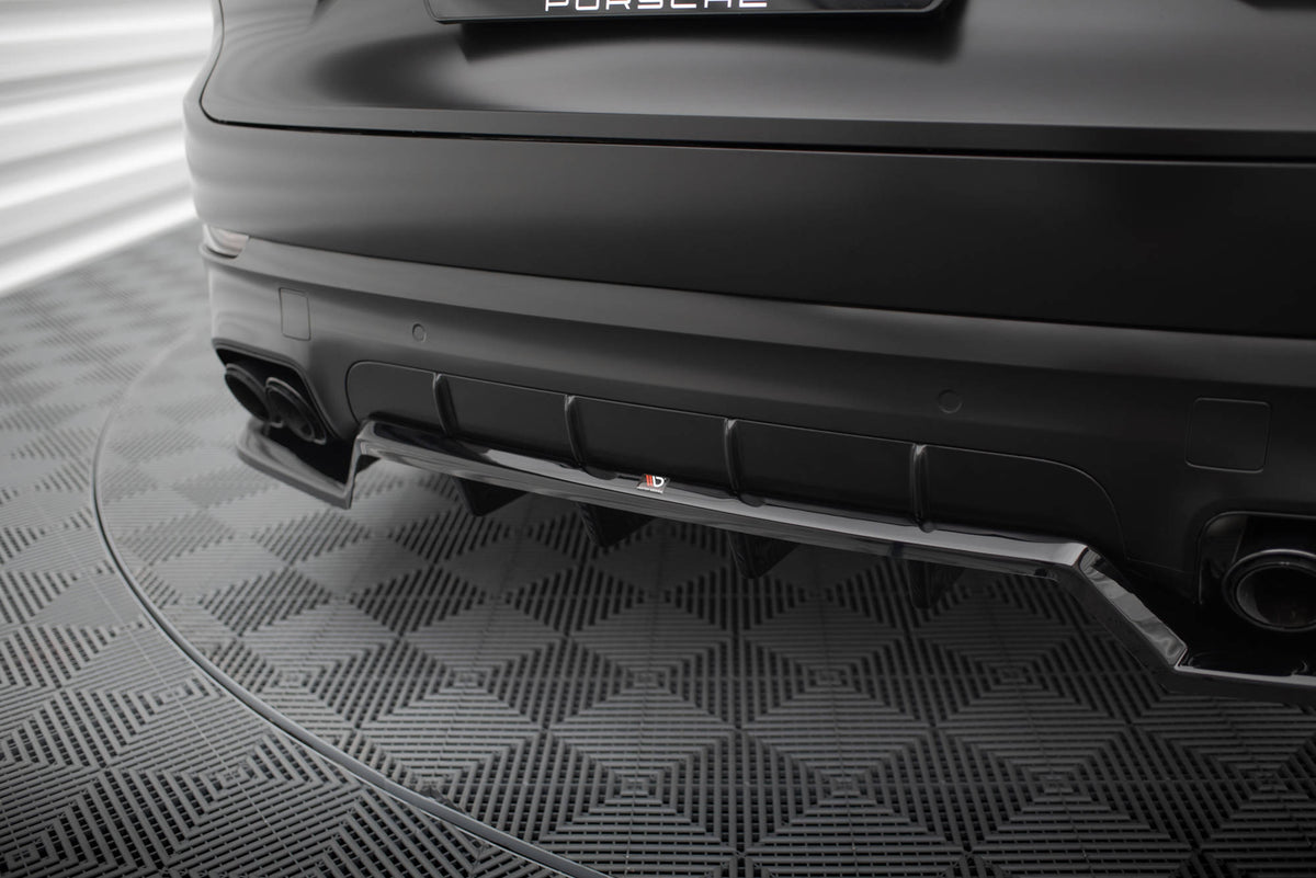 Street+ Mittlerer Diffusor RACE passend für Porsche Cayenne Sport Design SUV / Coupe Mk3 schwarz Hochglanz – Ansicht 3