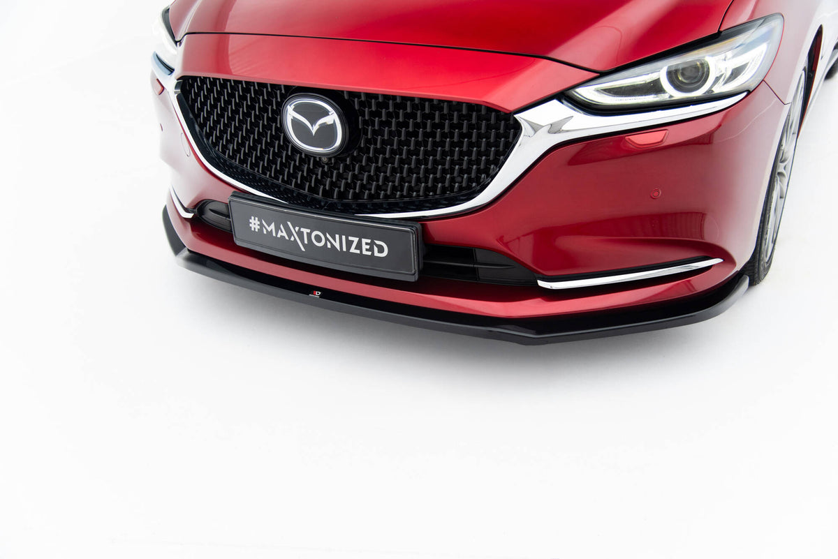Street+ Spoilerlippe Front Ansatz V.1 passend für Mazda 6 Mk3 Facelift schwarz Hochglanz – Ansicht 3