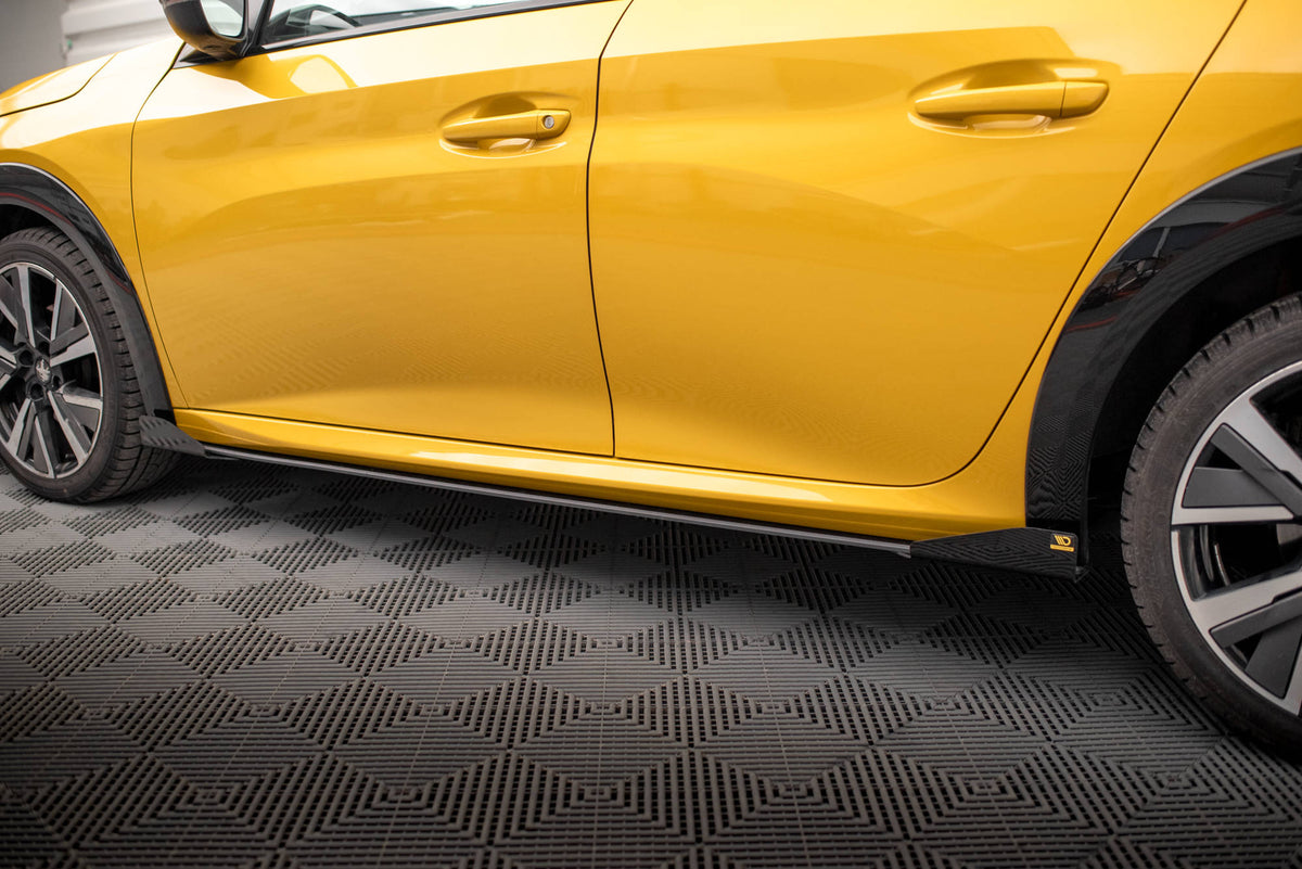 Street Pro Street+ Seitenschweller Leisten + Flaps passend für Peugeot 208 GT Mk2 schwarz Hochglanz – Ansicht 5