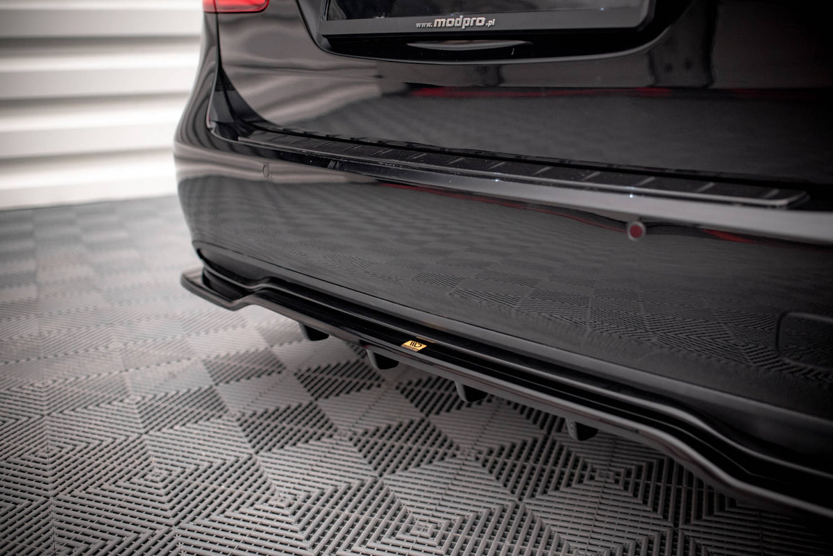 Street+ Mittlerer Diffusor RACE passend für Mercedes-Benz B W246 Facelift schwarz Hochglanz – Ansicht 3