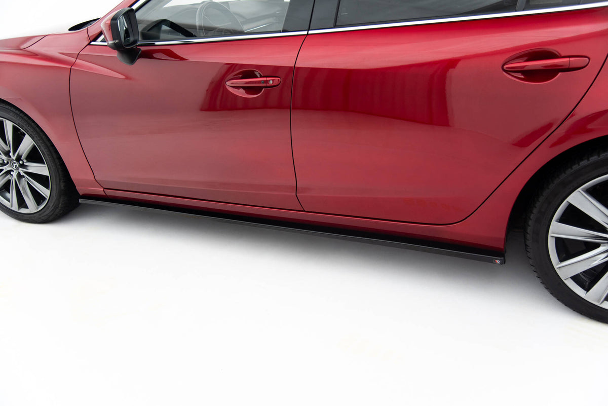 Street+ Seitenschweller Leisten passend für Mazda 6 Limousine Mk3 Facelift schwarz Hochglanz – Ansicht 4