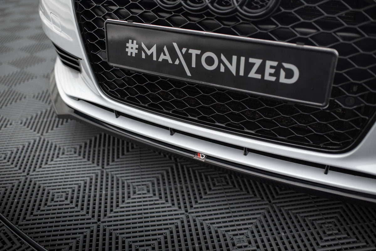 Street+ Spoilerlippe Front Ansatz V.2 passend für Audi A3 Limousine 8V schwarz Hochglanz – Ansicht 4