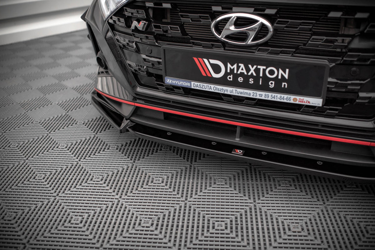 Street+ Spoilerlippe Front Ansatz V.2 passend für Hyundai I20 N Mk3 schwarz Hochglanz – Ansicht 4