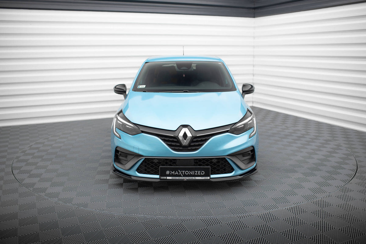 Street+ Spoilerlippe Front Ansatz V.1 passend für Renault Clio R.S. Line Mk5 schwarz Hochglanz – Ansicht 1