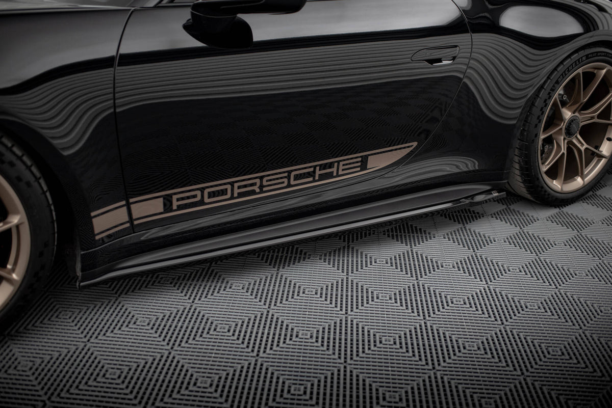 Street+ Seitenschweller Leisten passend für Porsche 911 992 GT3 schwarz Hochglanz – Ansicht 1