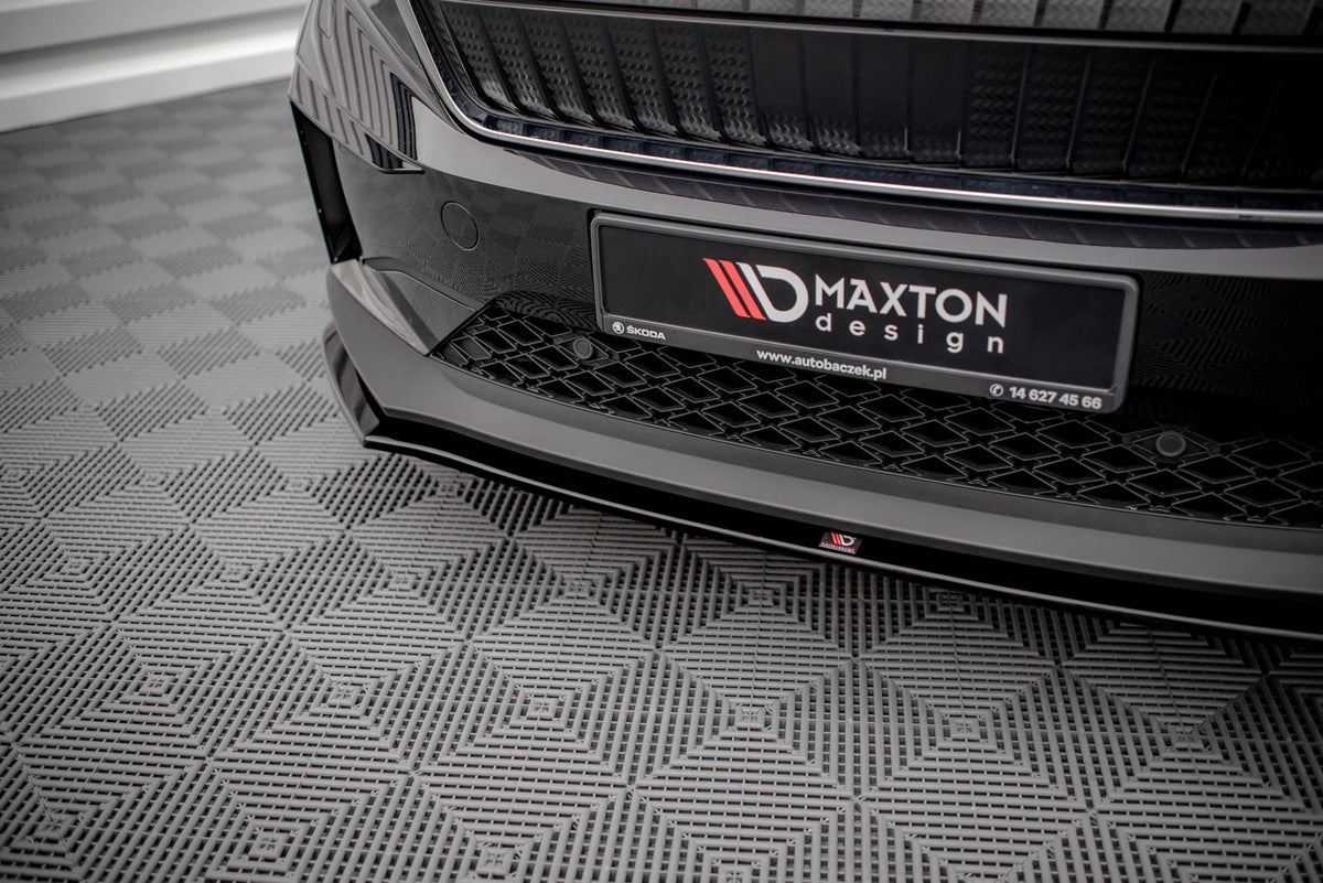 Street+ Spoilerlippe Front Ansatz V.1 passend für Skoda Enyaq iV schwarz Hochglanz – Ansicht 3
