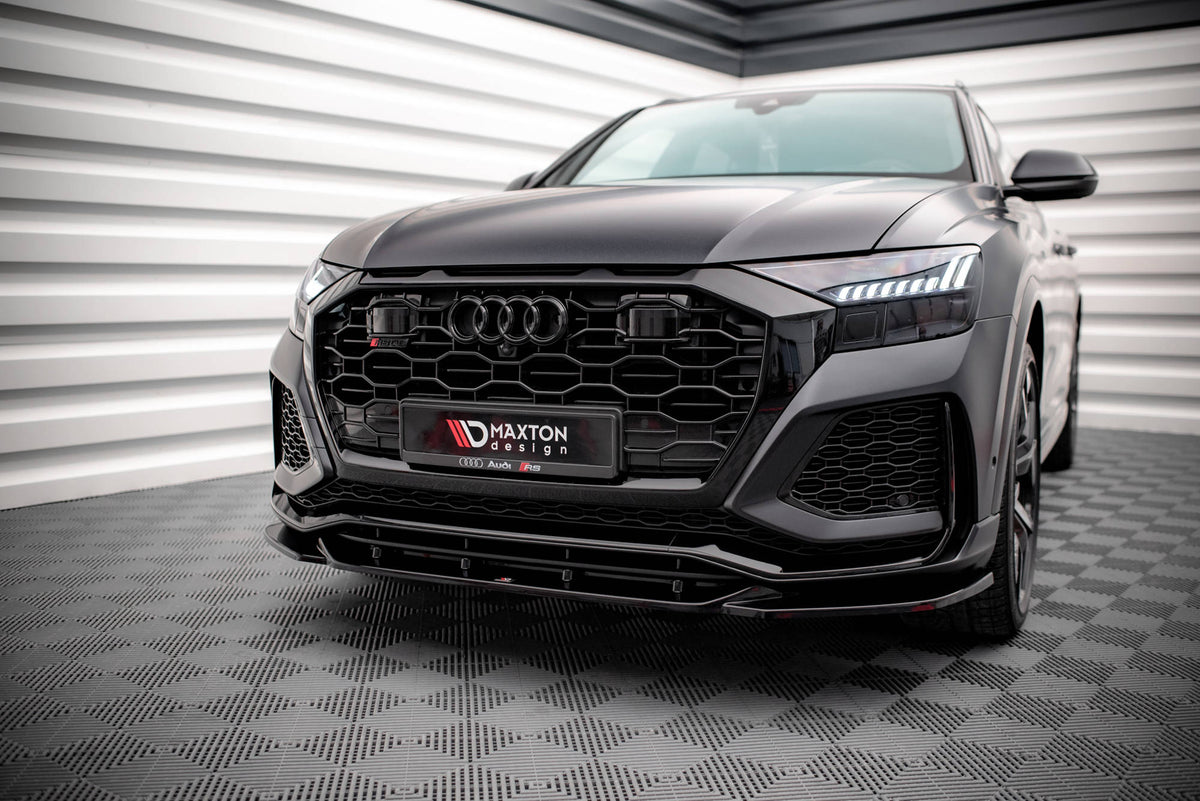 Street+ Spoilerlippe Front Ansatz V.2 passend für Audi RSQ8 Mk1 schwarz Hochglanz – Ansicht 3
