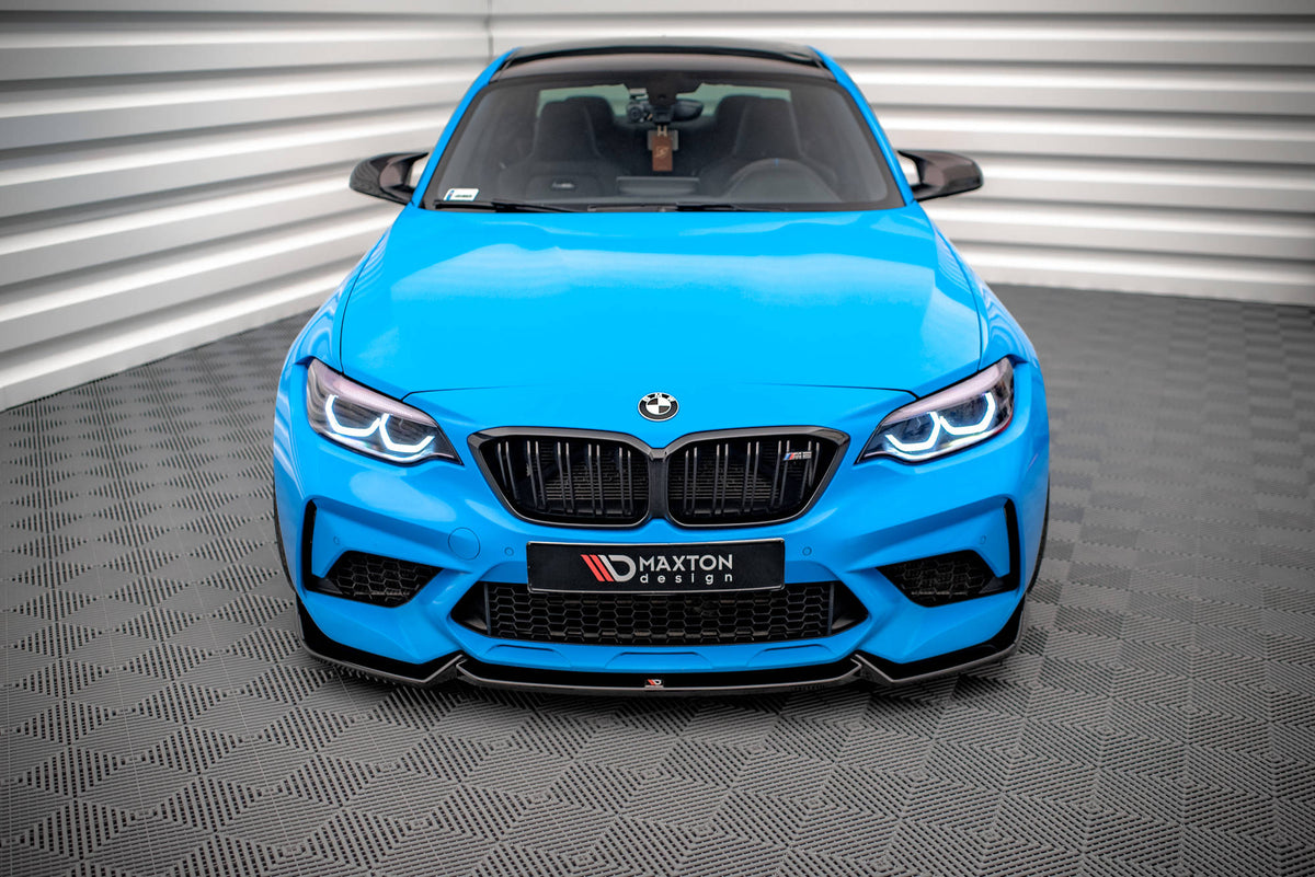 Street+ Spoilerlippe Front Ansatz V.2 passend für BMW M2 Competition F87 schwarz Hochglanz – Ansicht 1