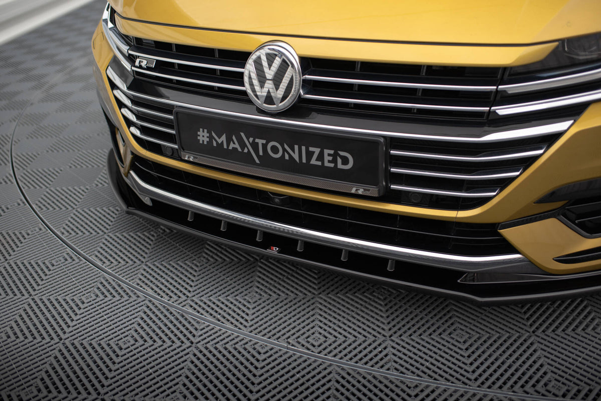Street+ Spoilerlippe Front Ansatz V.3 passend für VW Arteon R-Line Limousine / Shooting Brake Mk1 schwarz Hochglanz – Ansicht 1