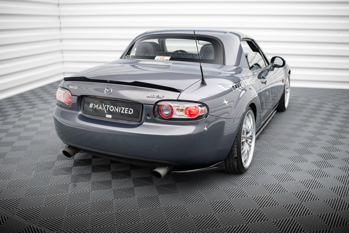 Heck Ansatz Flaps Diffusor passend für Mazda MX5 NC (Mk3) schwarz Hochglanz – Ansicht 1