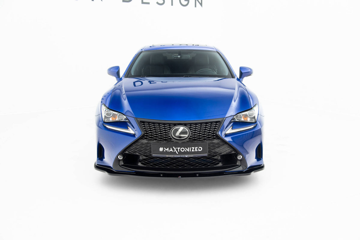 Street+ Spoilerlippe Front Ansatz V.2 passend für Lexus RC Mk1 schwarz Hochglanz – Ansicht 1