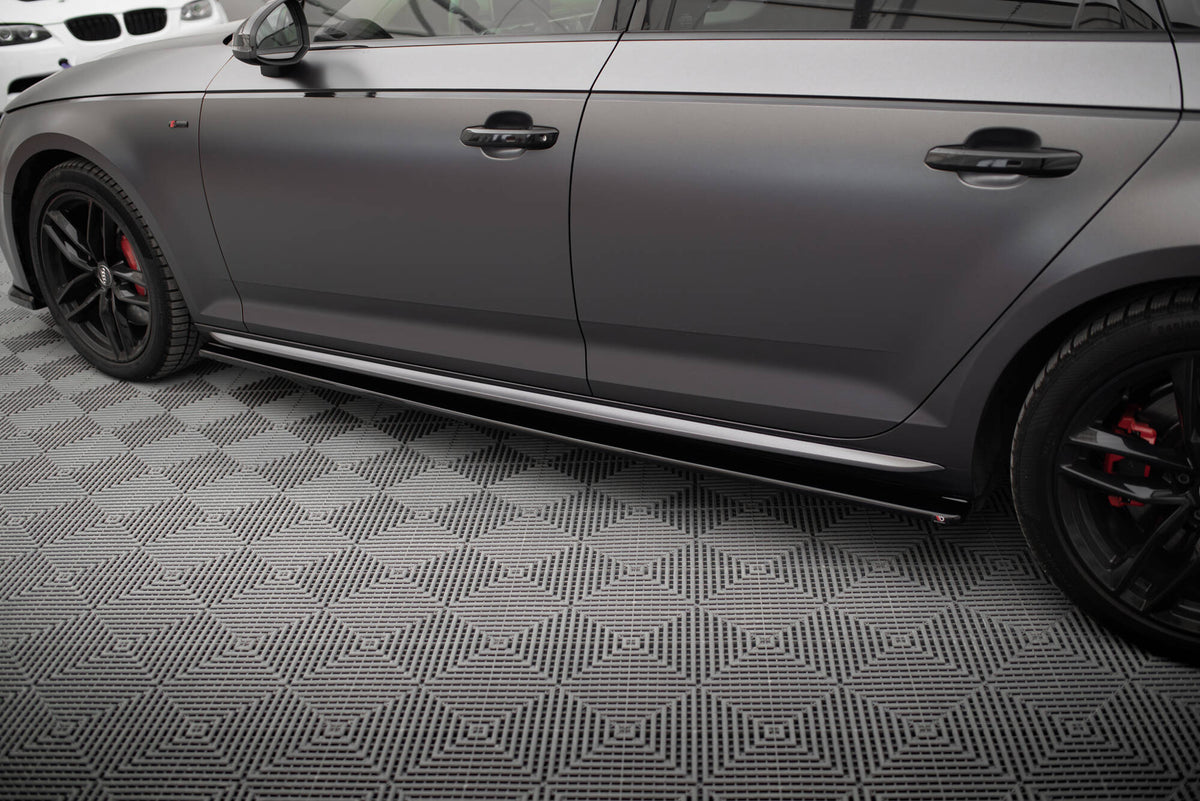 Street+ Seitenschweller Leisten passend für Audi S4 / A4 S-Line / A4 Competiton B9 schwarz Hochglanz – Ansicht 3