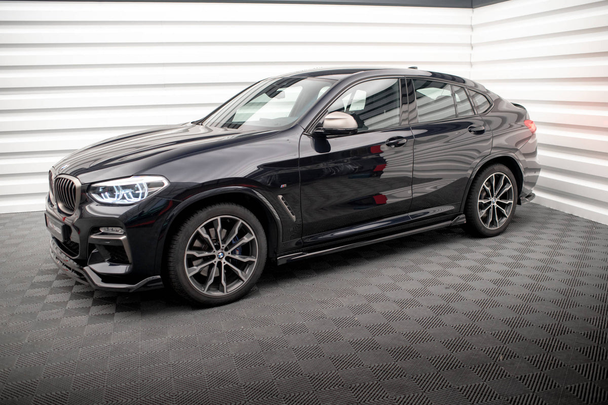 Street+ Seitenschweller Leisten V.2 passend für BMW X4 M-Paket G02 schwarz Hochglanz – Ansicht 1