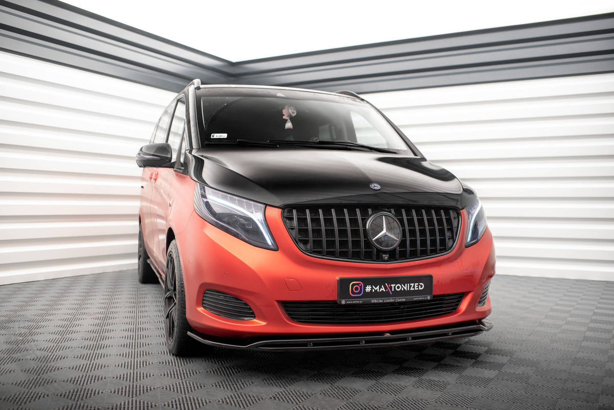 Street+ Spoilerlippe Front Ansatz V.4 passend für Mercedes-Benz V-Klasse W447 schwarz Hochglanz – Ansicht 4