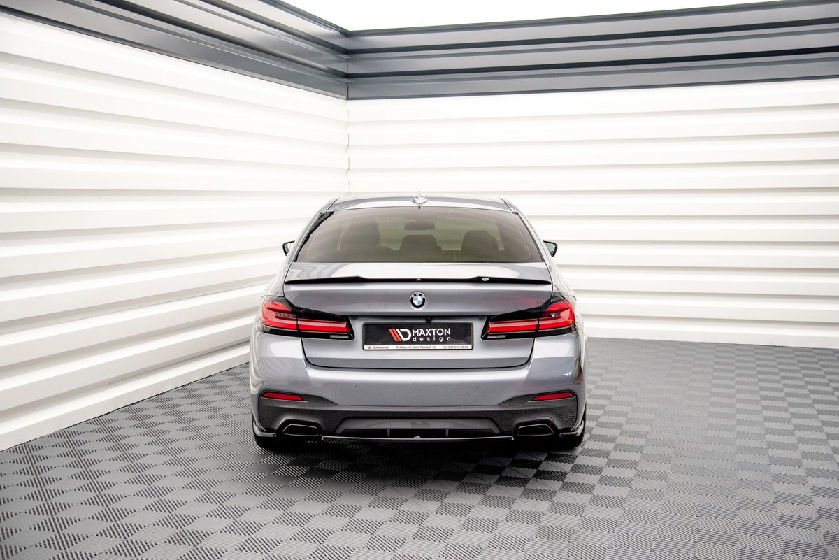 Heck Ansatz Flaps Diffusor passend für BMW 5er G30 Facelift M-Paket schwarz Hochglanz – Ansicht 1