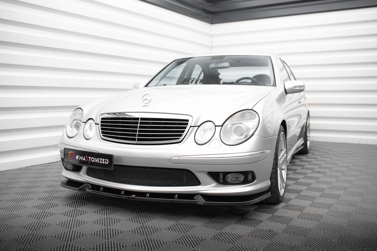 Street+ Spoilerlippe Front Ansatz passend für Mercedes-Benz E 55 AMG W211 schwarz Hochglanz – Ansicht 4