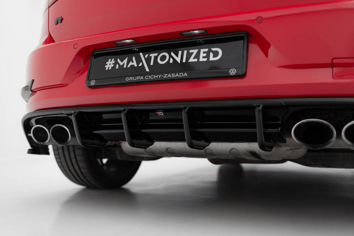Diffusor Heck Ansatz passend für VW Golf R Hatchback R Mk7 Facelift schwarz Hochglanz – Ansicht 6