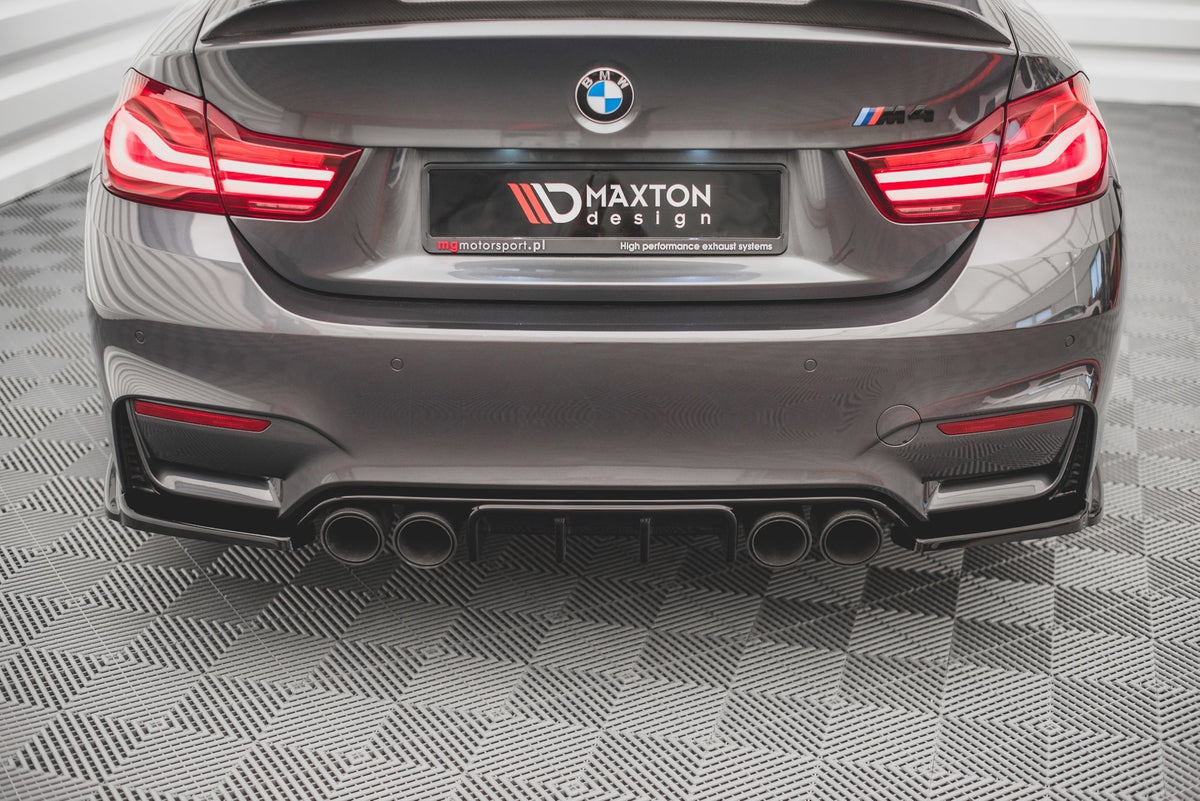 Heck Ansatz Flaps Diffusor V.3 passend für BMW M4 F82 schwarz Hochglanz – Ansicht 3