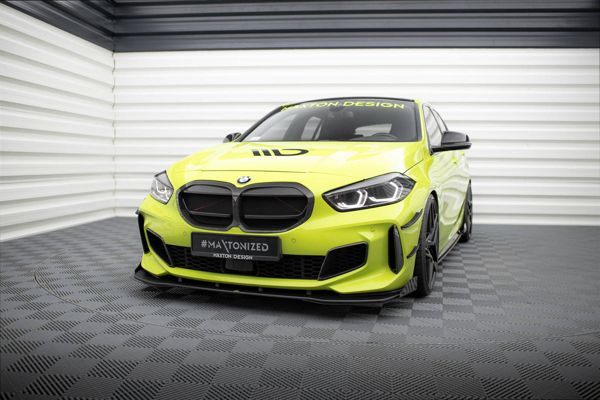Front Stoßstange Flaps passend für BMW 1er M-Paket / M135i / 128ti F40 schwarz Hochglanz – Ansicht 3
