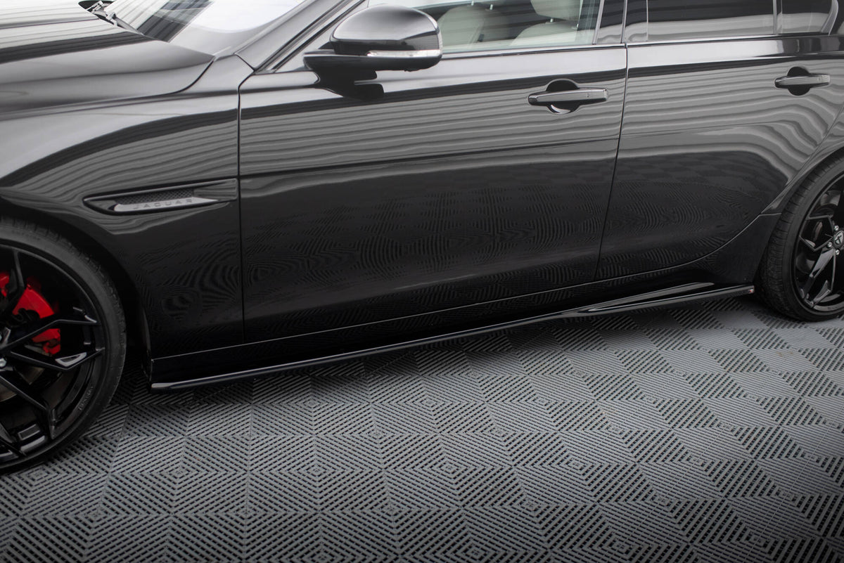 Street+ Seitenschweller Leisten passend für Jaguar XE X760 Facelift schwarz Hochglanz – Ansicht 3