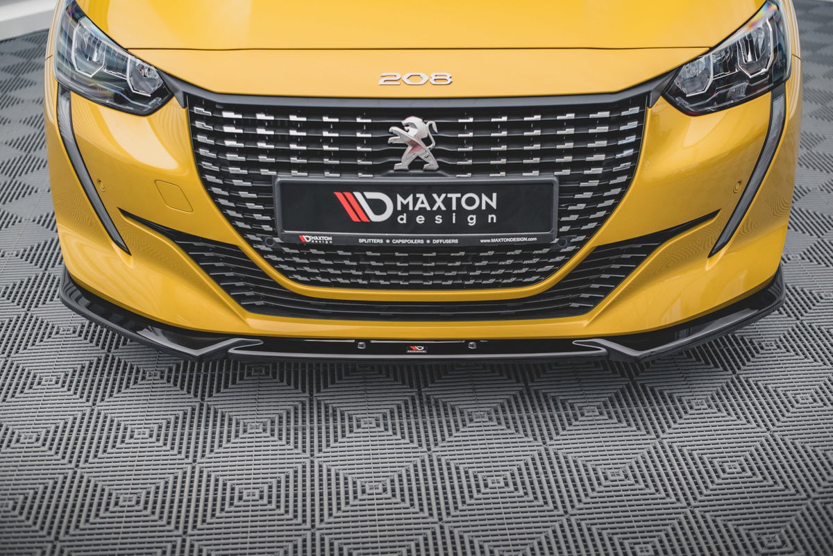 Street+ Spoilerlippe Front Ansatz V.2 passend für Peugeot 208 Mk2 schwarz Hochglanz – Ansicht 3