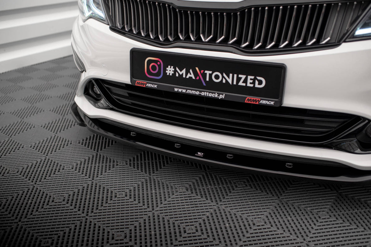 Street+ Spoilerlippe Front Ansatz V.2 passend für Kia Optima Mk4 Facelift schwarz Hochglanz – Ansicht 3