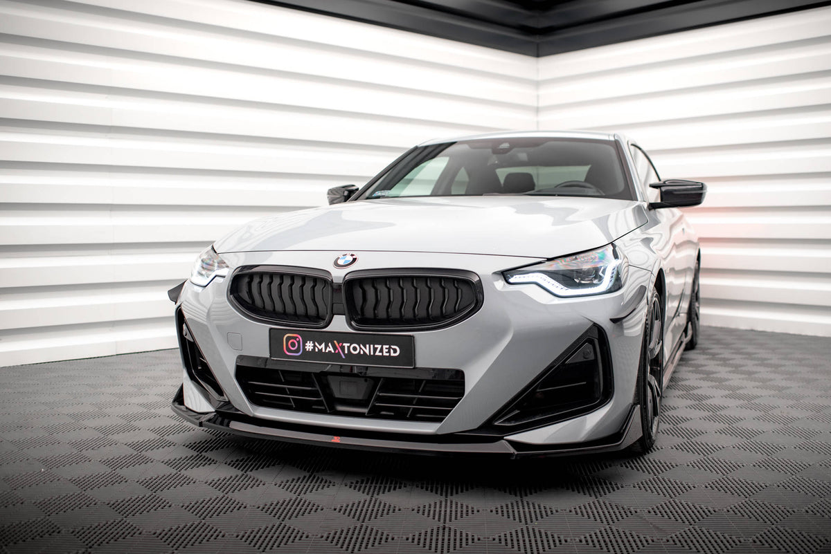Street+ Spoilerlippe Front Ansatz V.3 passend für BMW 2 Coupe M-Paket / M240i G42 schwarz Hochglanz – Ansicht 4