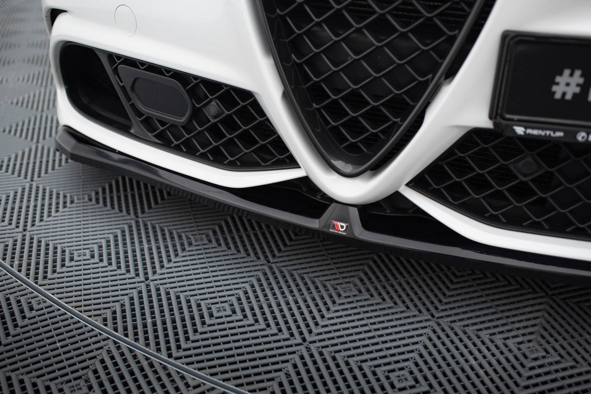 Street+ Spoilerlippe Front Ansatz passend für Alfa Romeo Giulia Quadrifoglio schwarz Hochglanz – Ansicht 4