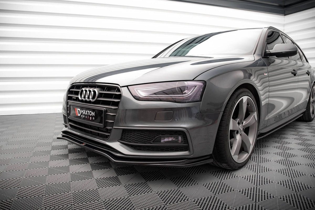 Street+ Spoilerlippe Front Ansatz V.4 passend für Audi A4 S-Line / S4 B8 Facelift schwarz Hochglanz – Ansicht 3