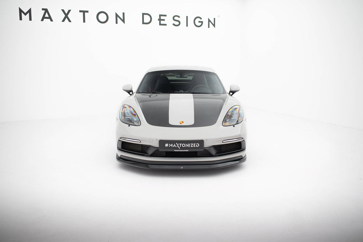 Street+ Spoilerlippe Front Ansatz passend für V.1 Porsche 718 Cayman GTS 982c / 718 Boxster GTS 982  schwarz Hochglanz – Ansicht 1