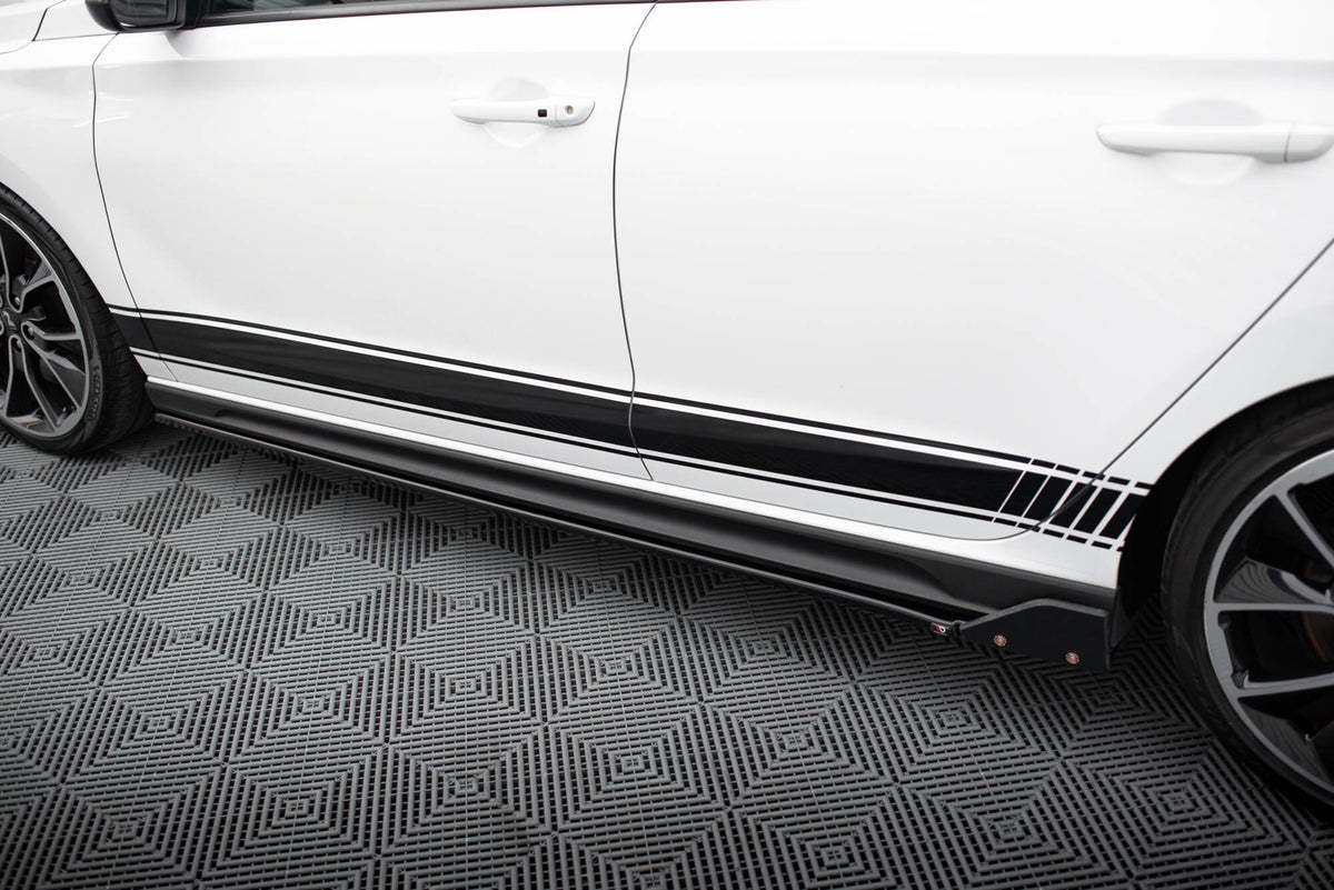 Street+ Seitenschweller Leisten passend für V.5 + Flaps Hyundai I30 N / N-Line Hatchback / Fastback Mk3 / Mk3 Facelift – Ansicht 3