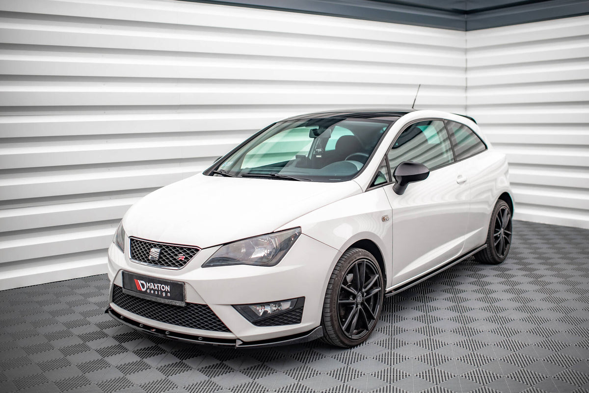 Street+ Spoilerlippe Front Ansatz V.2 passend für Seat Ibiza FR SC Mk4 Facelift schwarz Hochglanz – Ansicht 3