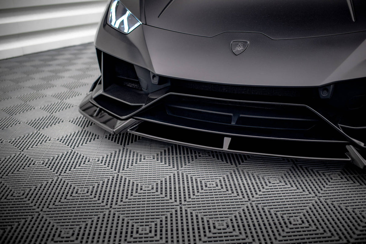Street+ Spoilerlippe Front Ansatz passend für Lamborghini Huracan EVO AWD schwarz Hochglanz – Ansicht 3