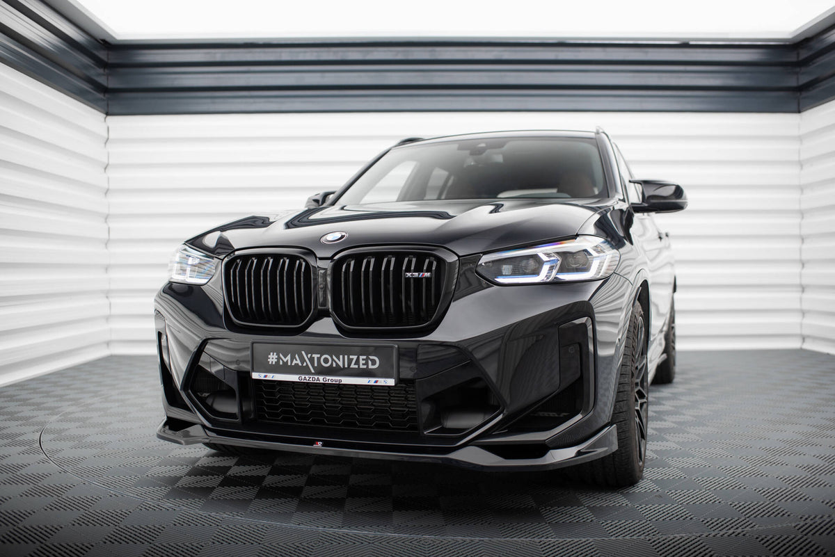 Street+ Spoilerlippe Front Ansatz V.2 passend für BMW X3 M F97 Facelift schwarz Hochglanz – Ansicht 4