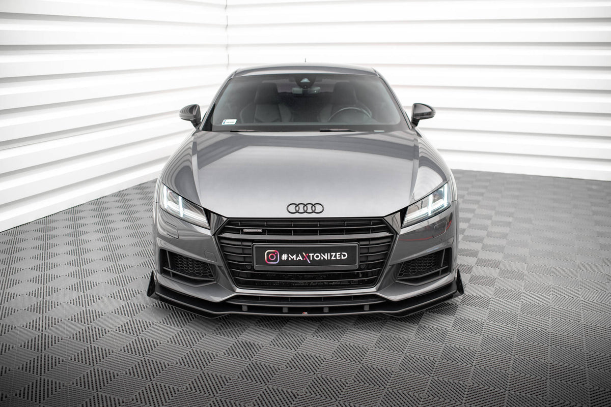 Street Pro Street+ Spoilerlippe Front Ansatz + Flaps passend für Audi TT S / S-Line 8S schwarz Hochglanz – Ansicht 1