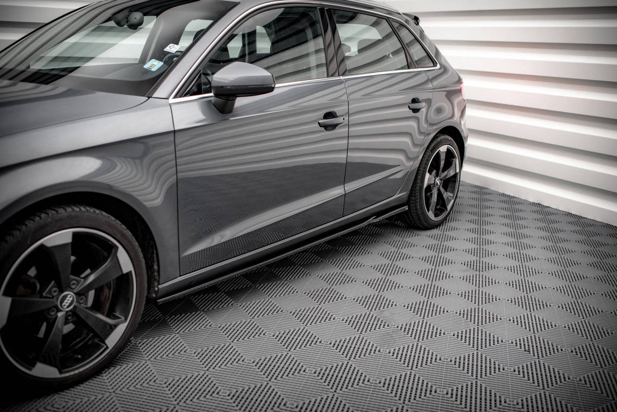 Street+ Seitenschweller Leisten passend für Audi A3 Sportback 8V schwarz Hochglanz – Ansicht 3