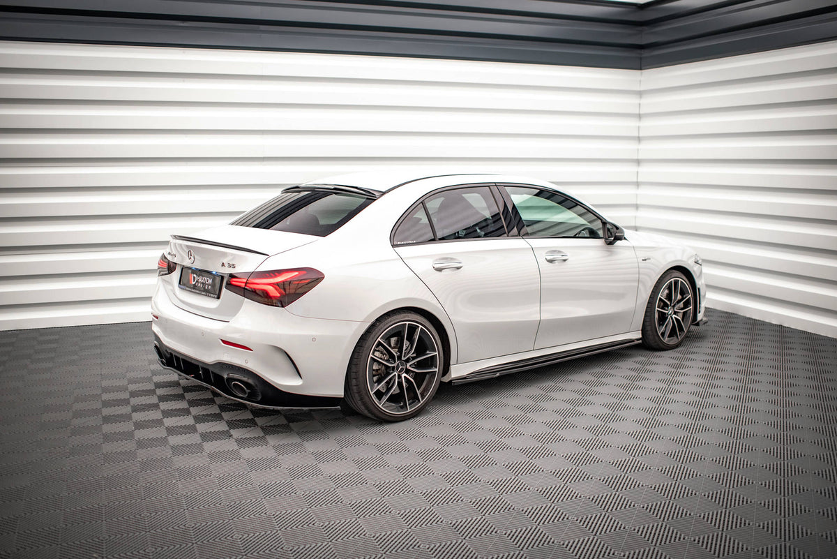 Street+ Seitenschweller Leisten V.2 passend für Mercedes A35 AMG / AMG-Line W177  schwarz Hochglanz – Ansicht 1