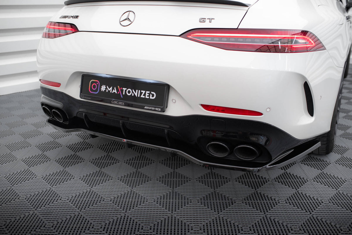 Street+ Mittlerer Diffusor RACE passend für Mercedes-AMG GT 43 4 Door Coupe V8 Styling Package X290 schwarz Hochglanz – Ansicht 4