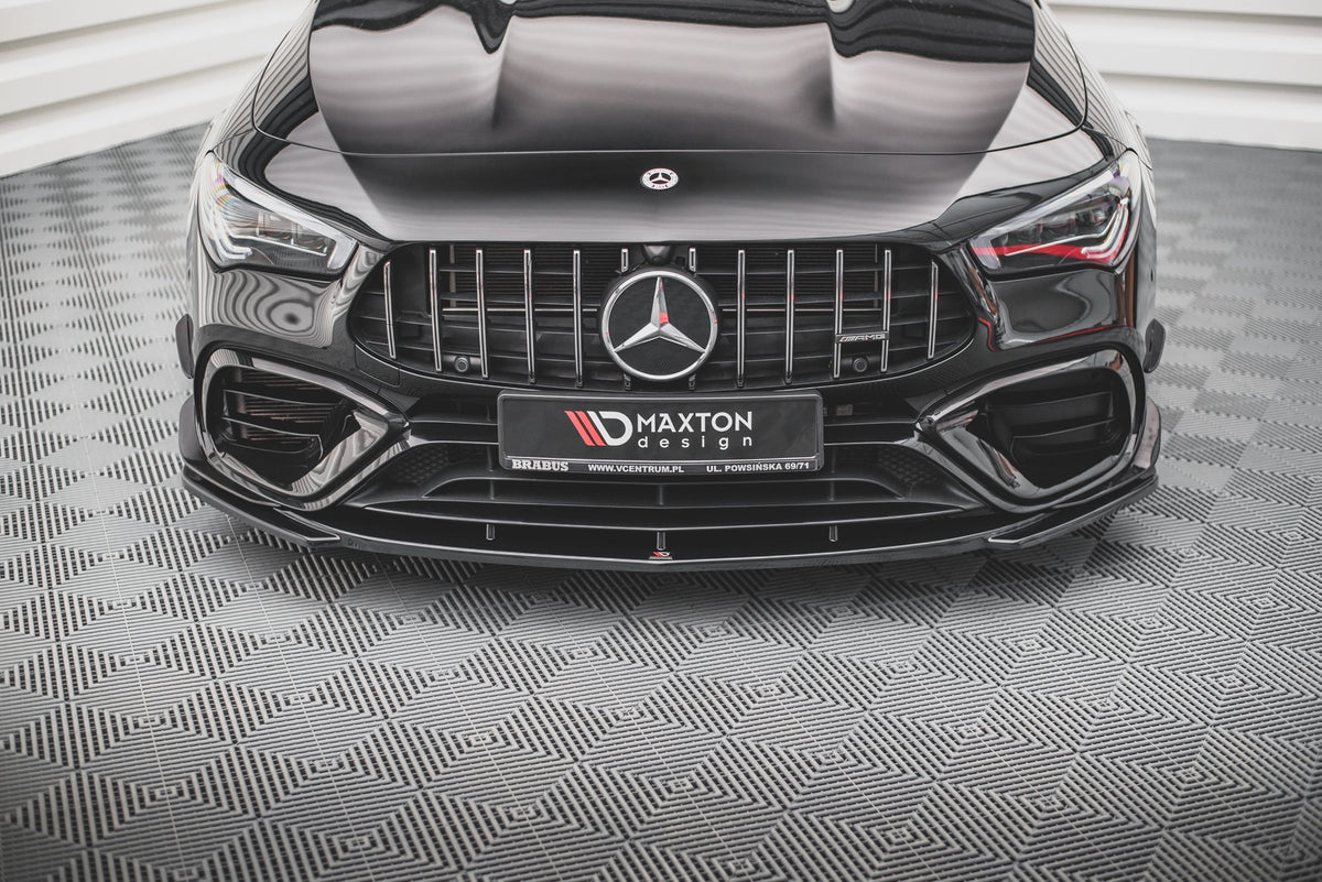Street+ Spoilerlippe Front Ansatz V.3 passend für Mercedes-AMG CLA 45 Aero C118 schwarz Hochglanz – Ansicht 1