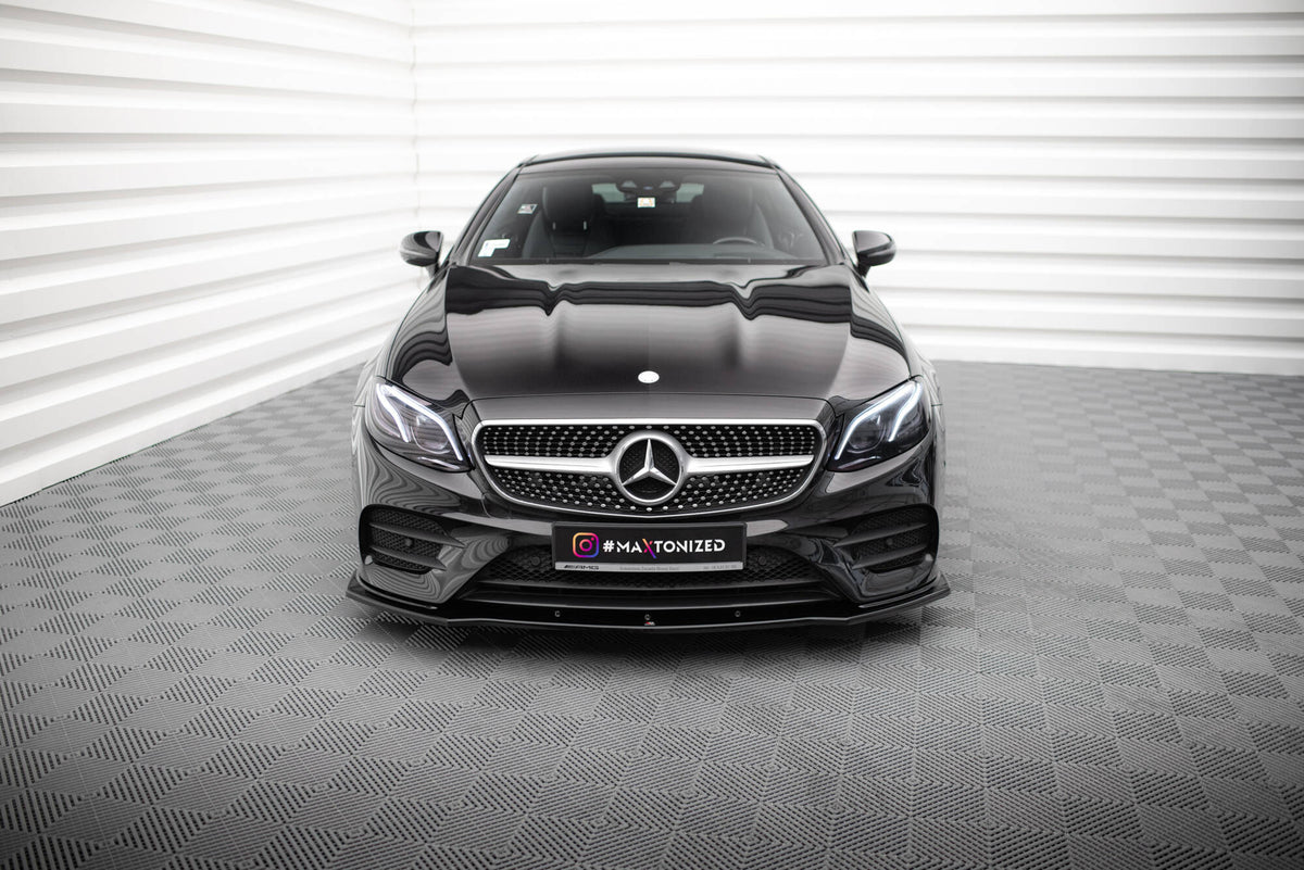Street+ Spoilerlippe Front Ansatz V.1 passend für Mercedes-Benz E-Klasse W213 Coupe (C238) / Cabriolet (A238) AMG-Line / 53 AMG schwarz Hochglanz – Ansicht 1