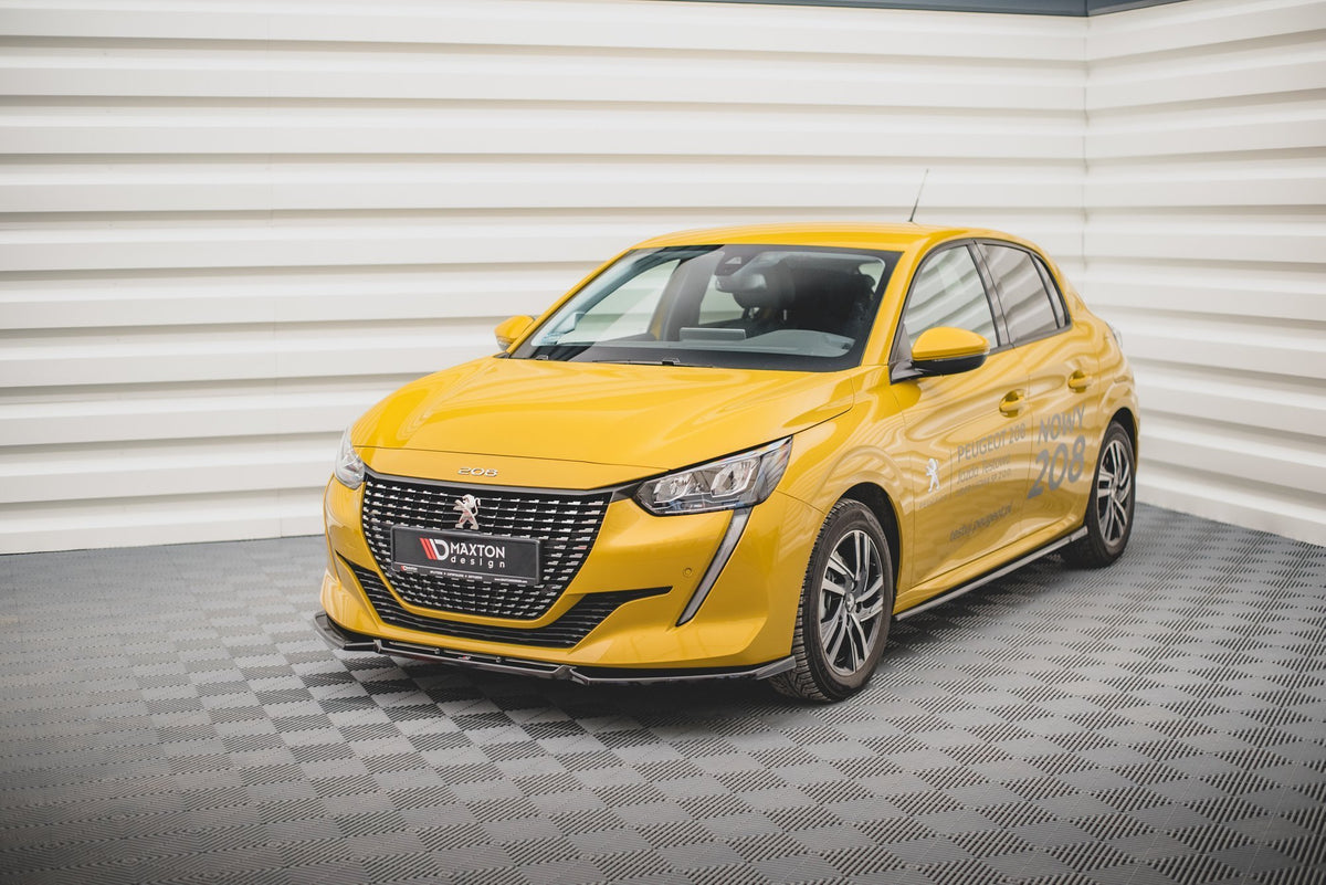 Street+ Spoilerlippe Front Ansatz V.1 passend für Peugeot 208 Mk2 schwarz Hochglanz – Ansicht 3
