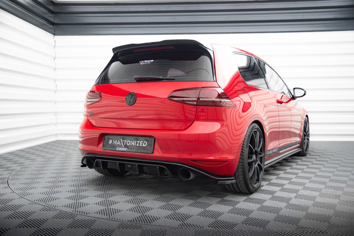 Diffusor Heck Ansatz passend für VW GOLF Mk7 GTI CLUBSPORT schwarz Hochglanz – Ansicht 3