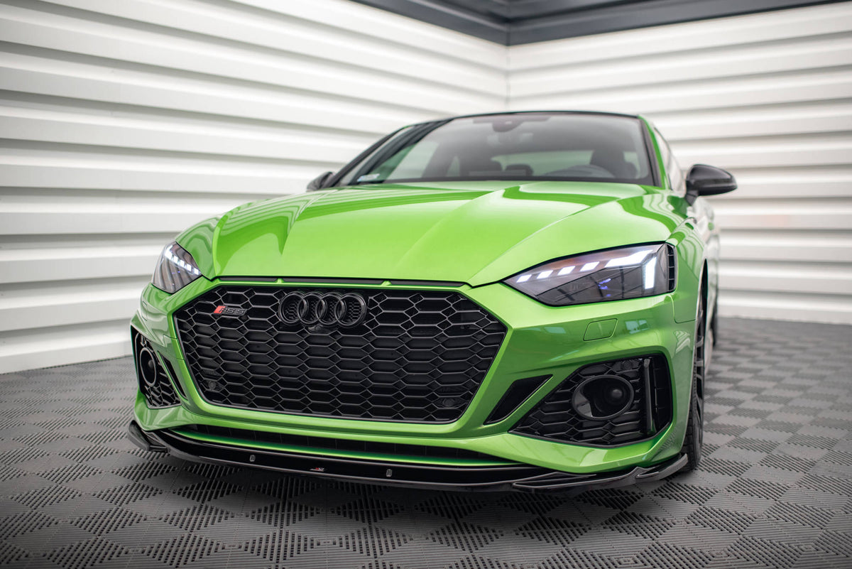Street+ Spoilerlippe Front Ansatz V.3 passend für Audi RS5 F5 Facelift schwarz Hochglanz – Ansicht 4