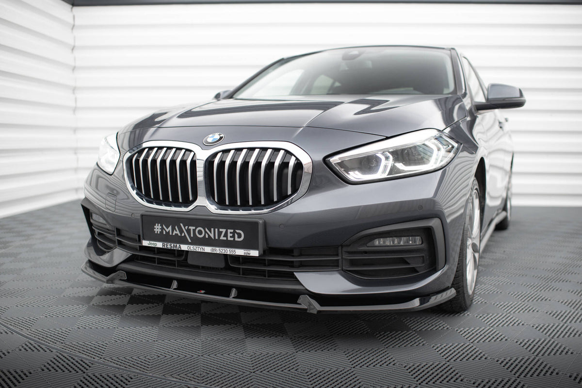 Street+ Spoilerlippe Front Ansatz V.1 passend für BMW 1er F40 schwarz Hochglanz – Ansicht 3