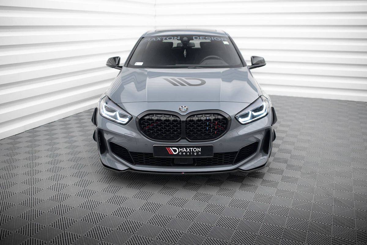 Street+ Spoilerlippe Front Ansatz V.4 passend für BMW 1er M-Paket/ M135i / 128ti F40  schwarz Hochglanz – Ansicht 1