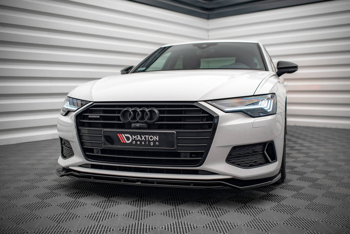 Street+ Spoilerlippe Front Ansatz V.3 passend für Audi A6 C8 schwarz Hochglanz – Ansicht 3