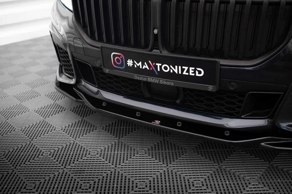 Street+ Spoilerlippe Front Ansatz V.3 passend für BMW 7 M-Paket G11 / G12 Facelift schwarz Hochglanz – Ansicht 3
