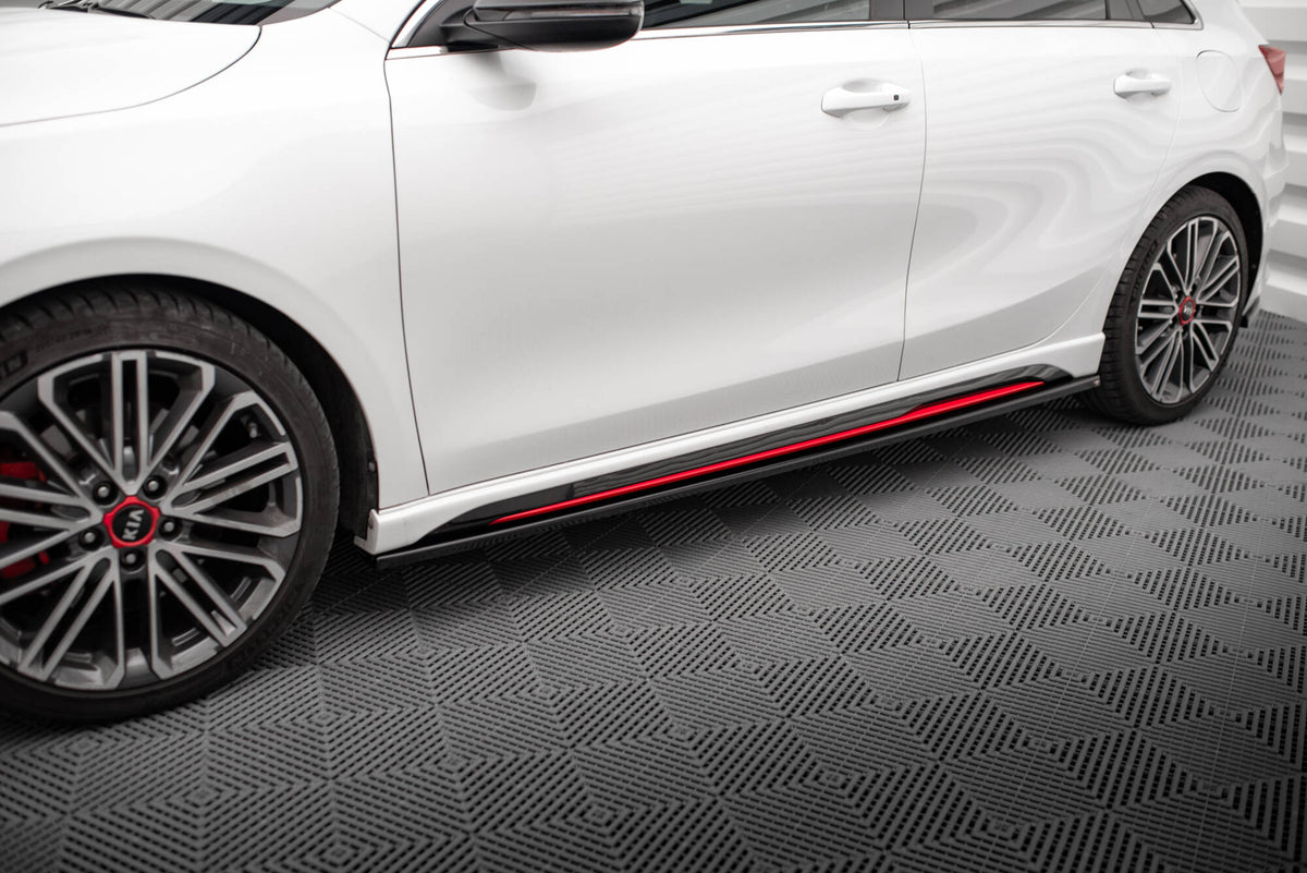 Street+ Seitenschweller Leisten passend für Kia Ceed GT Mk3  schwarz Hochglanz – Ansicht 1
