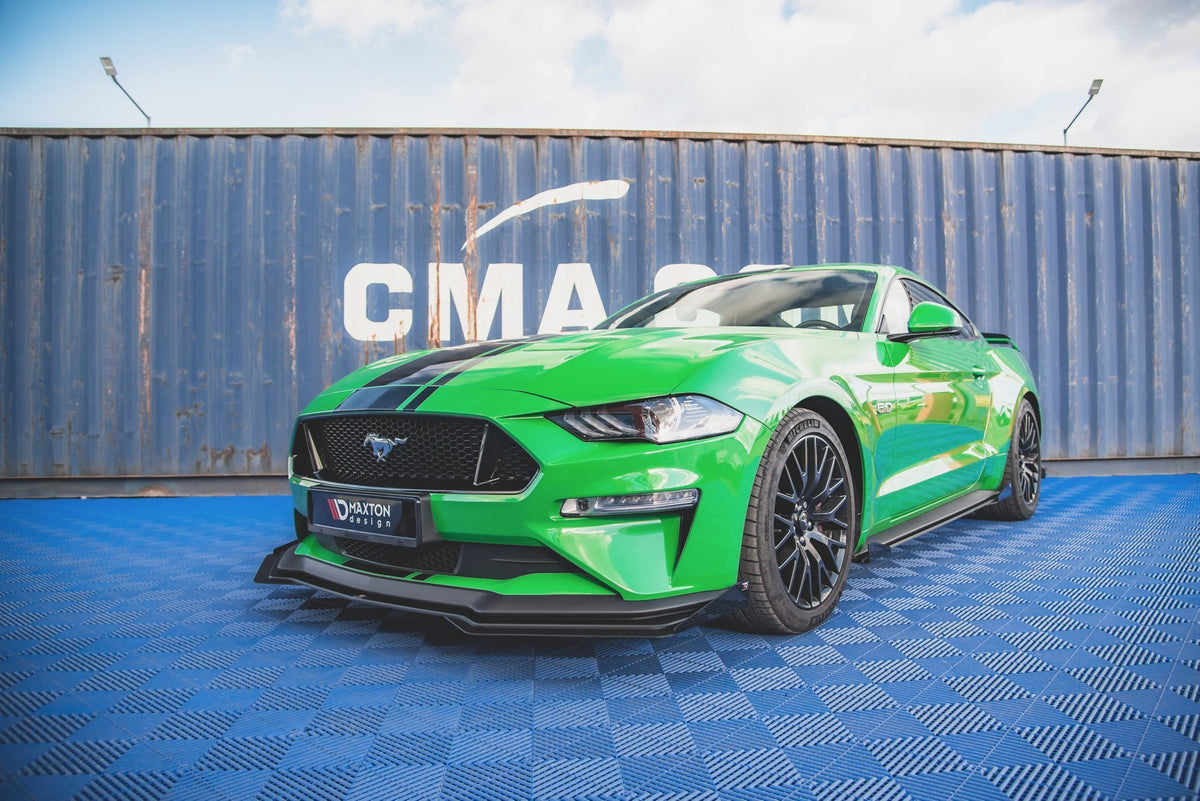 Front Stoßstange Flaps passend für Flaps Ford Mustang GT Mk6 Facelift schwarz Hochglanz – Ansicht 1